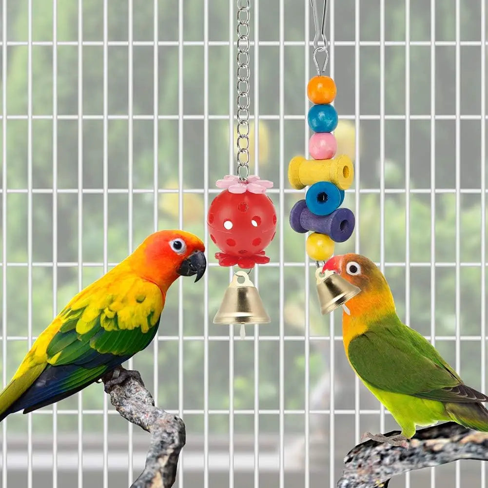 Bird Toy Set, 11Pcs/Set Colorful Bird Toy, Bird Chew Toy, Bird Swing Toy, Bird Cage Toy, Pet Supplies for Parrot, Cockatiel, Parakeet, Lovebird
