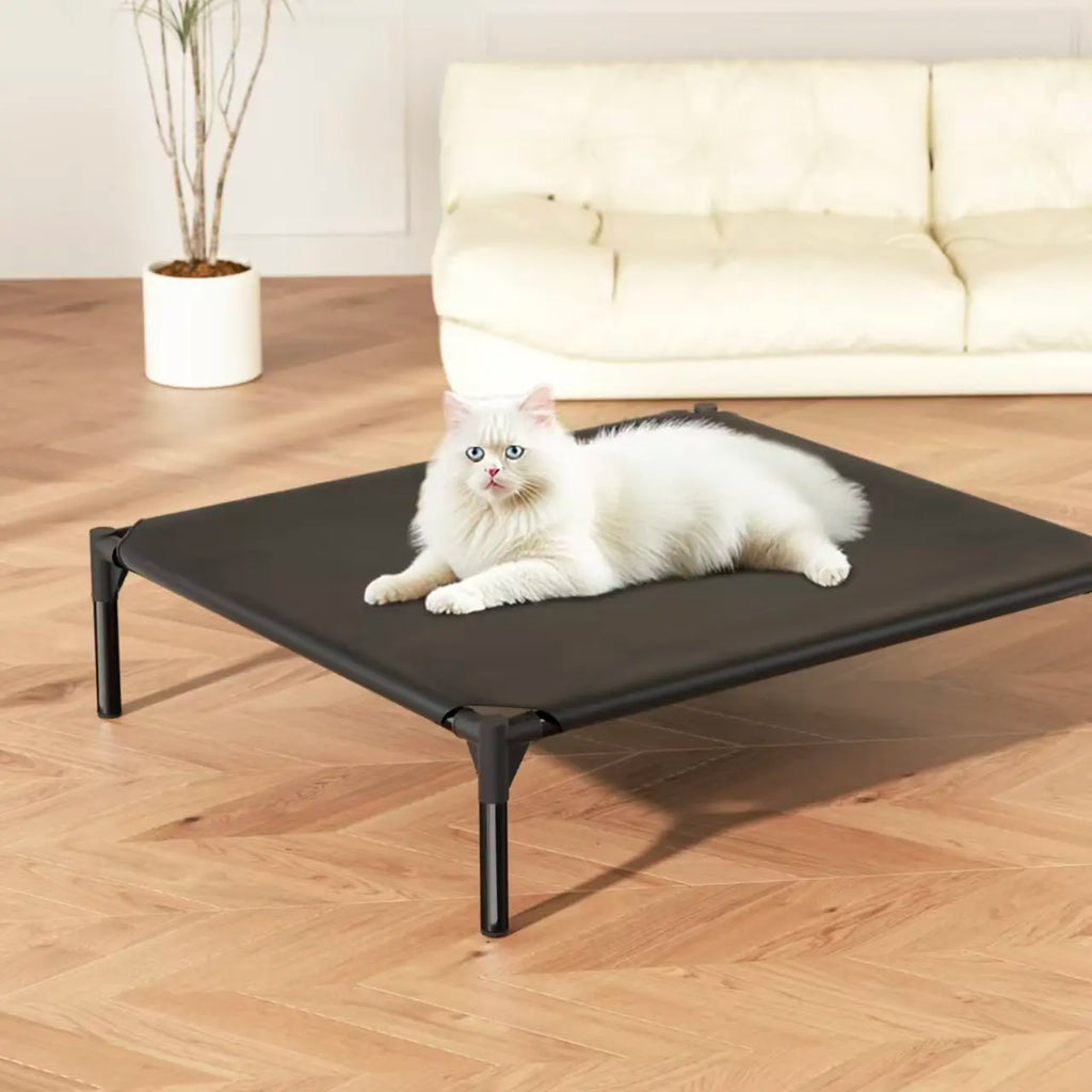 Elevate Your Dog's Comfort: Premium Portable Elevated Bed for Medium & Large Dogs - Breathable Mesh Hammock for Ultimate Summer Relaxation!