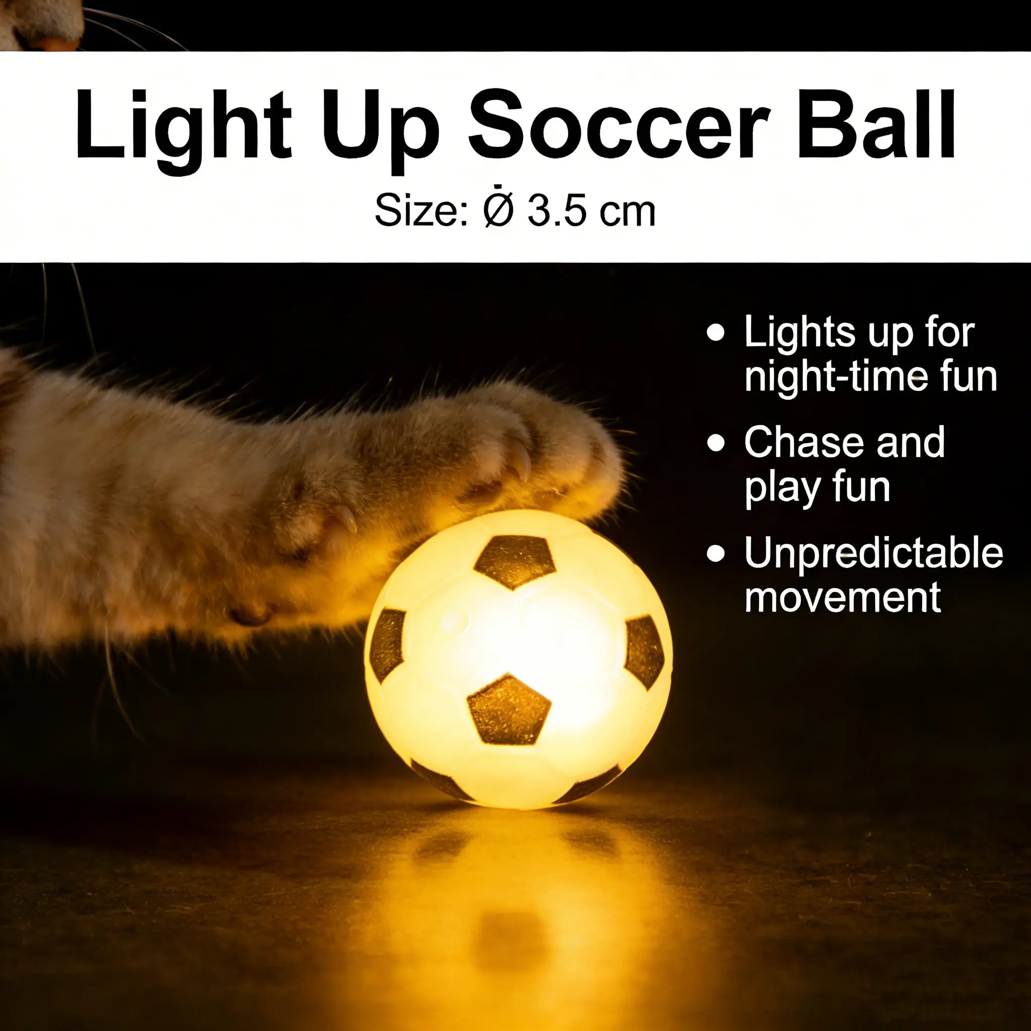 FIFA World Cup Official Licensed Pet Toys Interactive Cat Chase Toy Indoor Flash Moving Ball Random Rolling Light up Soccer Ball