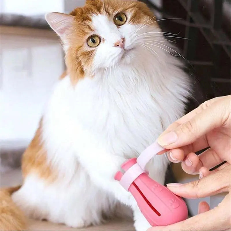 Keep Your Furry Friends Safe and Stylish with Our Cat Bathing Shoes! 🐾✨ 4 Pairs of Silicone Paw Protectors for Stress-Free Baths! 🛁❤️ #PetGrooming #CatCare