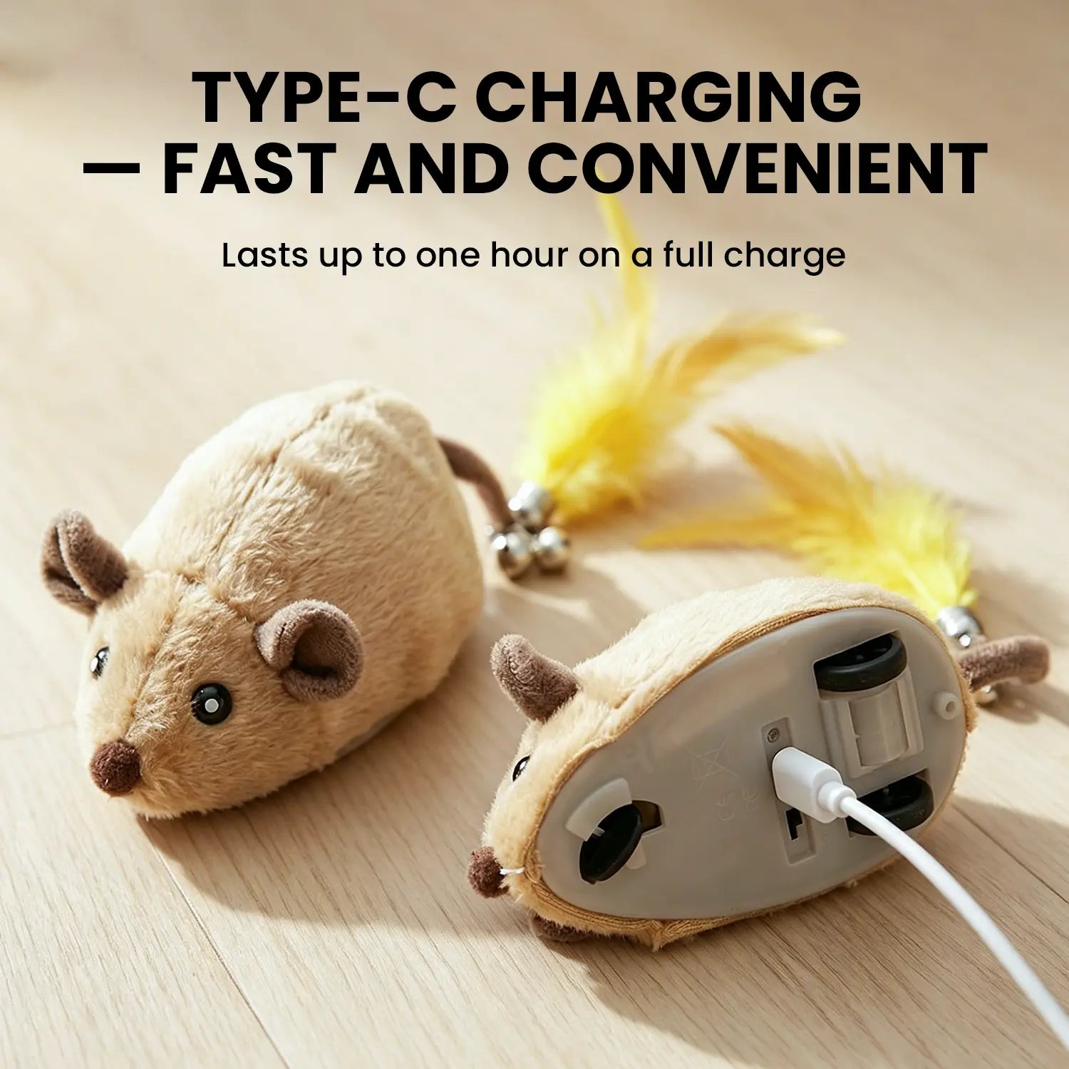 Geoorood USB Rechargeable Interactive Cat Toy - Automatic Mouse with Random Movements for Endless Indoor Fun!