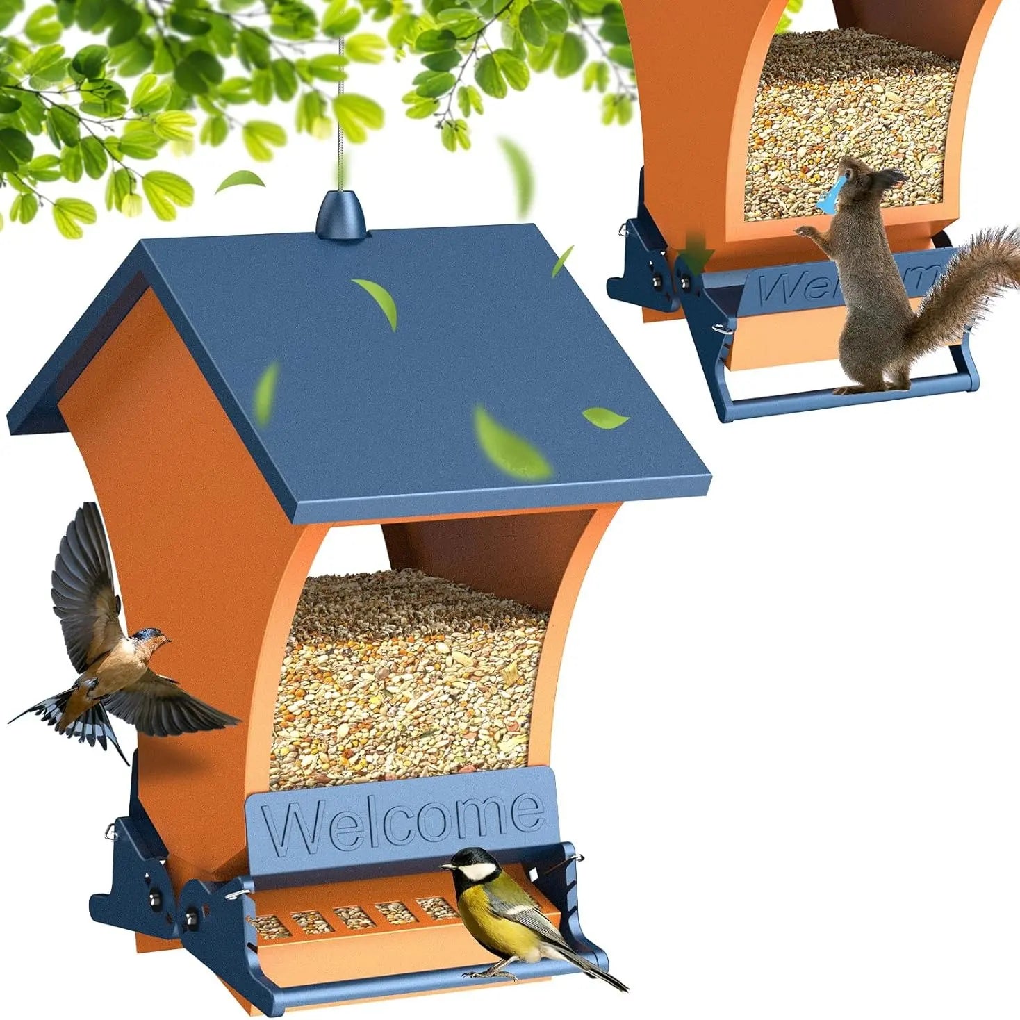 Wildpark Squirrel Proof Bird Feeder – Durable, Vibrant Orange, Perfect for Cardinals & Chickadees – Ideal Gift for Bird Lovers, Moms & Grandmas