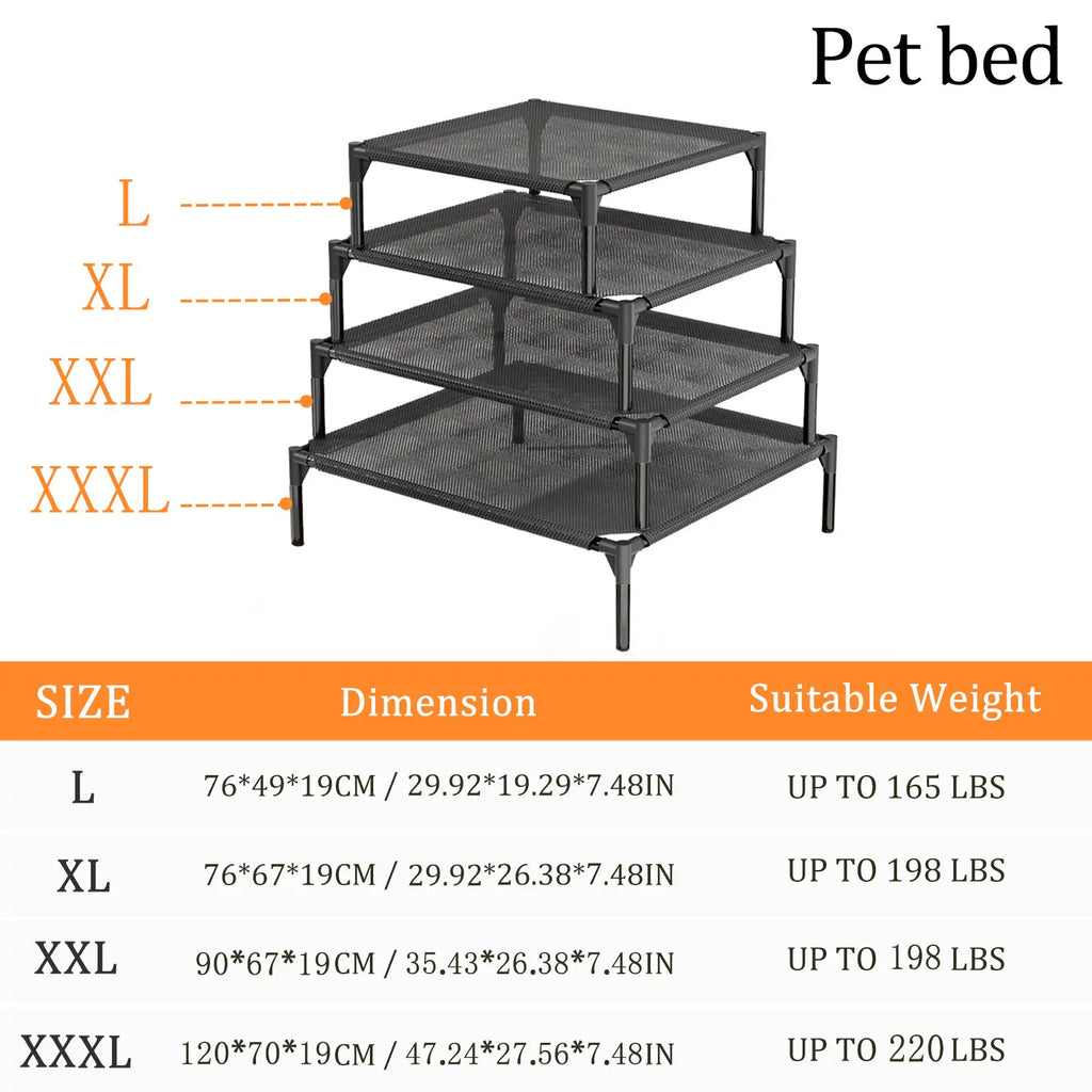 Elevate Your Dog's Comfort: Premium Portable Elevated Bed for Medium & Large Dogs - Breathable Mesh Hammock for Ultimate Summer Relaxation!