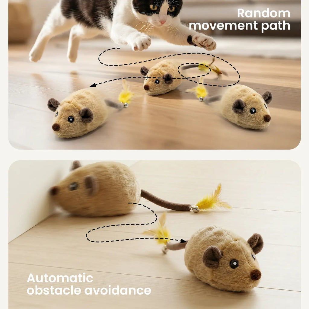Geoorood USB Rechargeable Interactive Cat Toy - Automatic Mouse with Random Movements for Endless Indoor Fun!