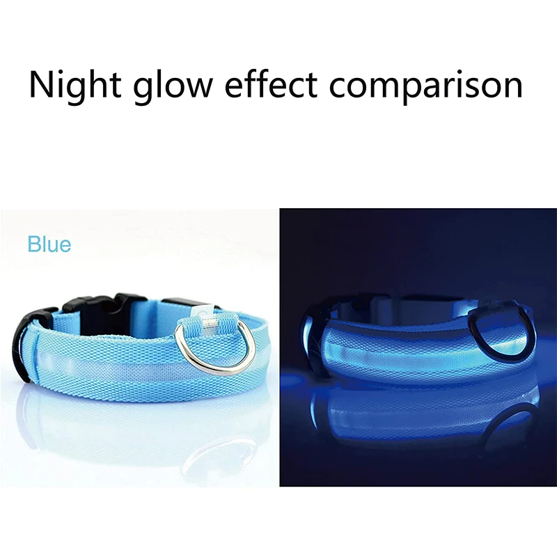Illuminate Your Pet's Safety with the LED Adjustable Dog Collar - Blinking, Flashing, and Waterproof!