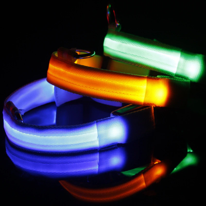 Illuminate Your Pet's Safety with the LED Adjustable Dog Collar - Blinking, Flashing, and Waterproof!