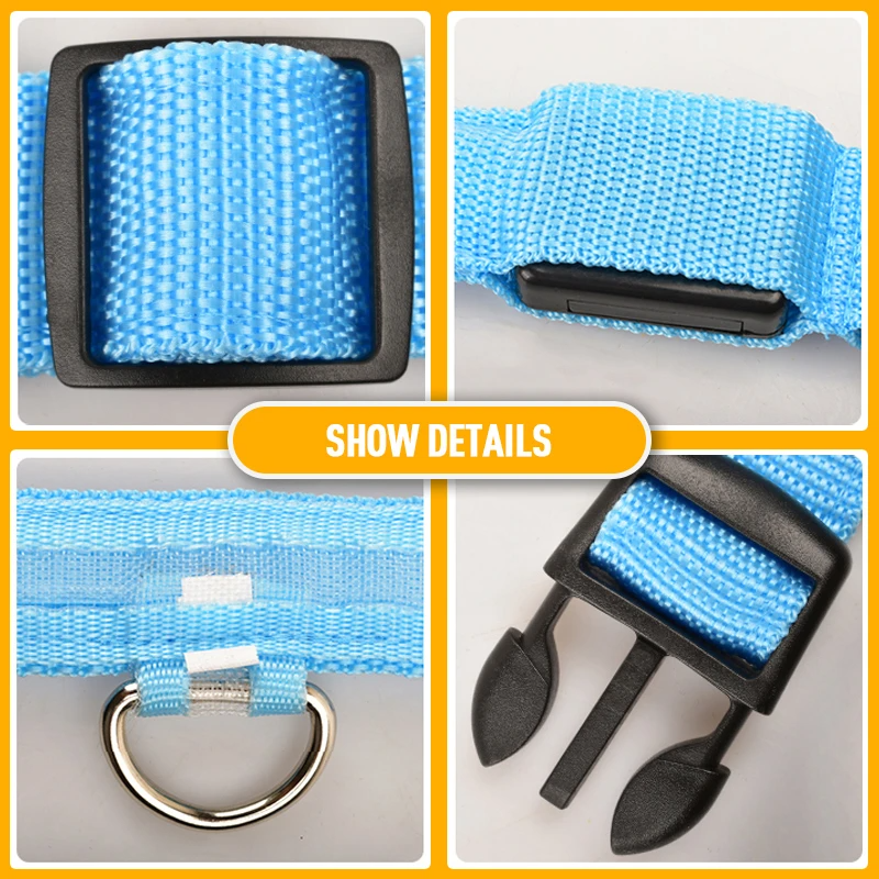 Illuminate Your Pet's Safety with the LED Adjustable Dog Collar - Blinking, Flashing, and Waterproof!
