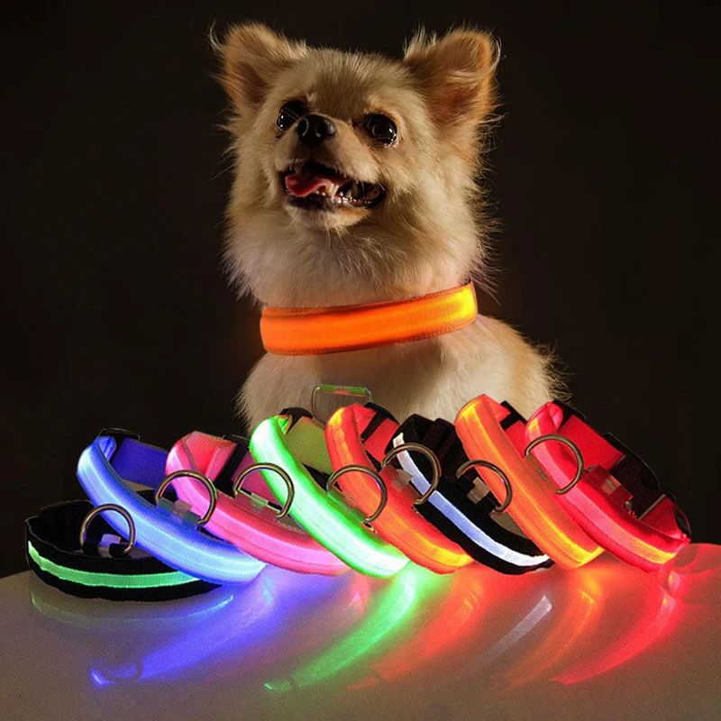 Illuminate Your Pet's Safety with the LED Adjustable Dog Collar - Blinking, Flashing, and Waterproof!