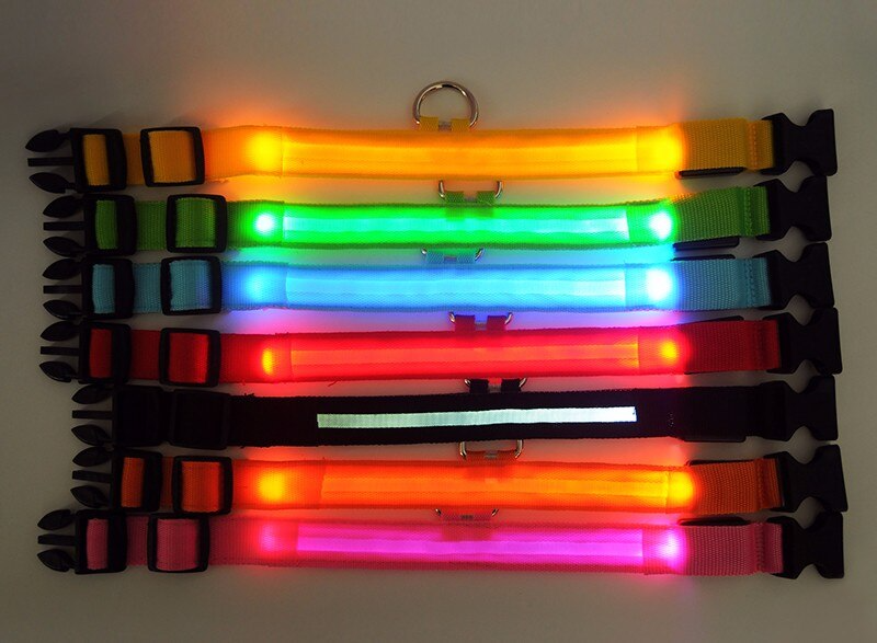 Illuminate Your Pet's Safety with the LED Adjustable Dog Collar - Blinking, Flashing, and Waterproof!