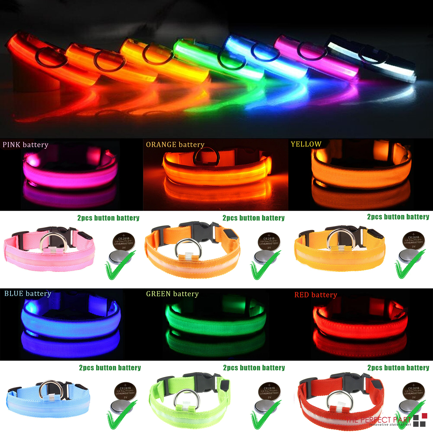 Illuminate Your Pet's Safety with the LED Adjustable Dog Collar - Blinking, Flashing, and Waterproof!