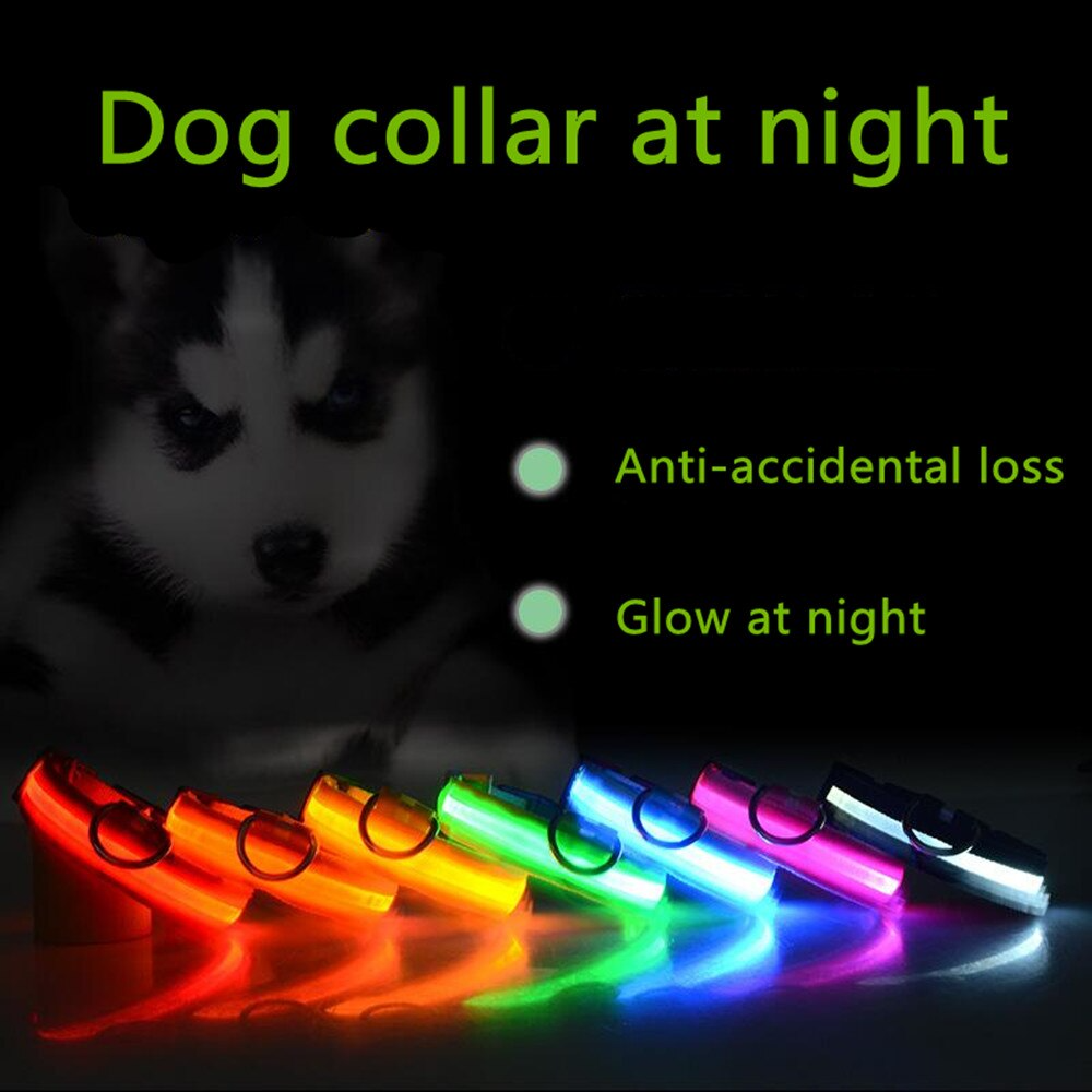 Illuminate Your Pet's Safety with the LED Adjustable Dog Collar - Blinking, Flashing, and Waterproof!