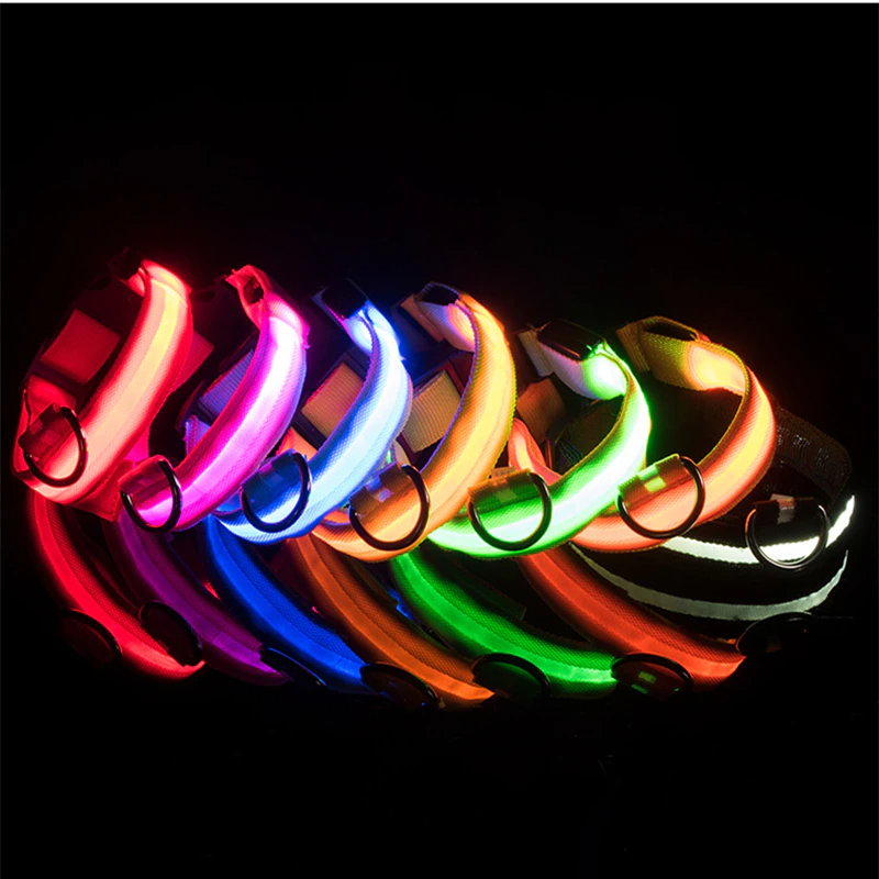 Illuminate Your Pet's Safety with the LED Adjustable Dog Collar - Blinking, Flashing, and Waterproof!