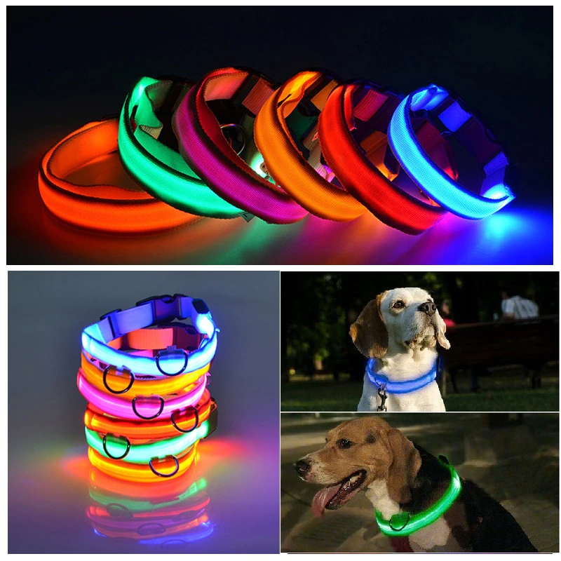 Illuminate Your Pet's Safety with the LED Adjustable Dog Collar - Blinking, Flashing, and Waterproof!