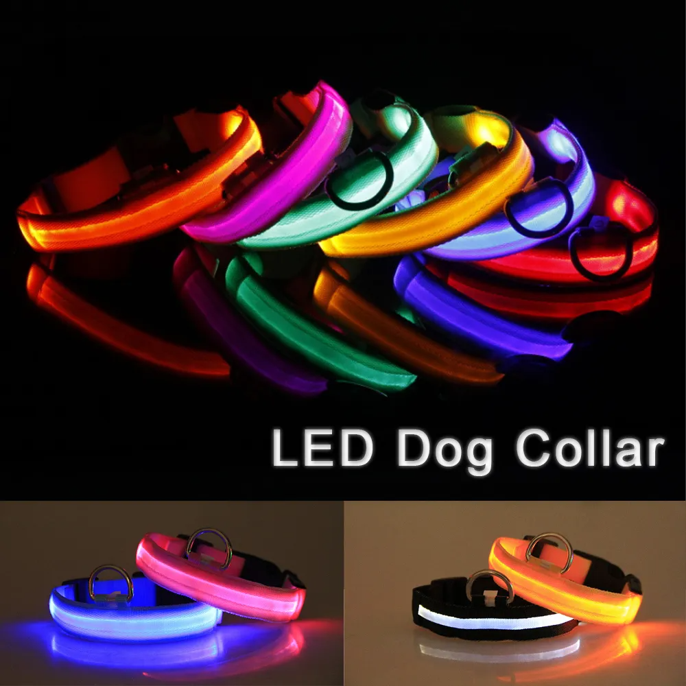 Illuminate Your Pet's Safety with the LED Adjustable Dog Collar - Blinking, Flashing, and Waterproof!