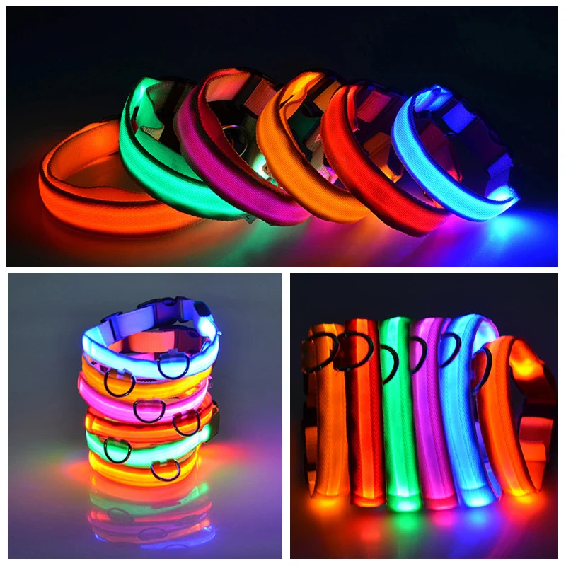 Illuminate Your Pet's Safety with the LED Adjustable Dog Collar - Blinking, Flashing, and Waterproof!