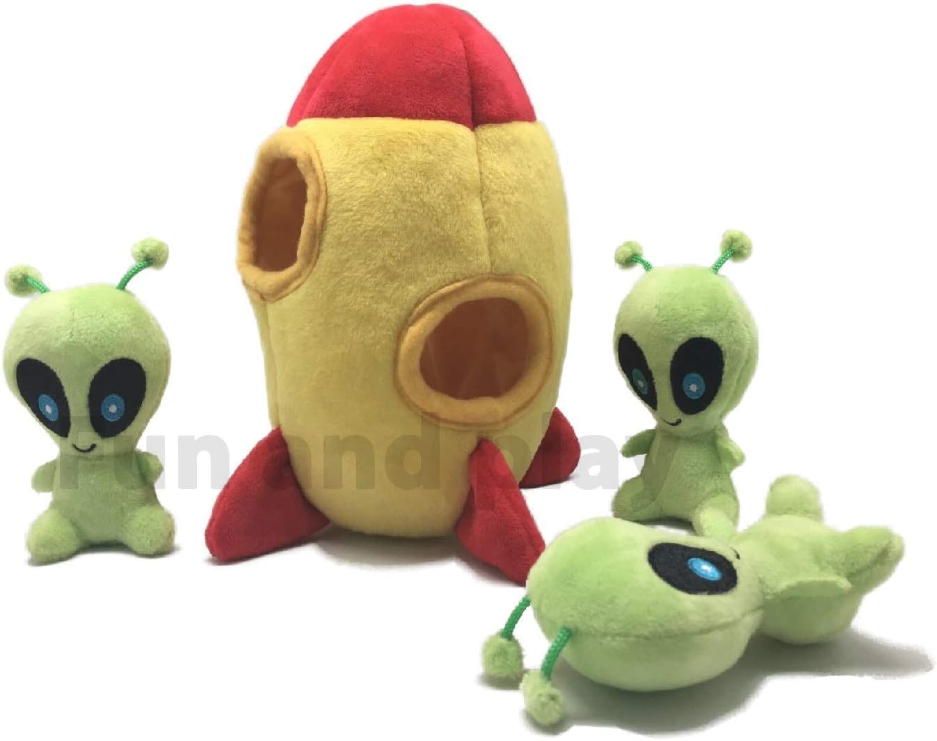 Exciting Interactive Squeaky Plush Hide and Seek Alien Puzzle Toy for Small Dogs – Perfect for Playtime and Bonding!