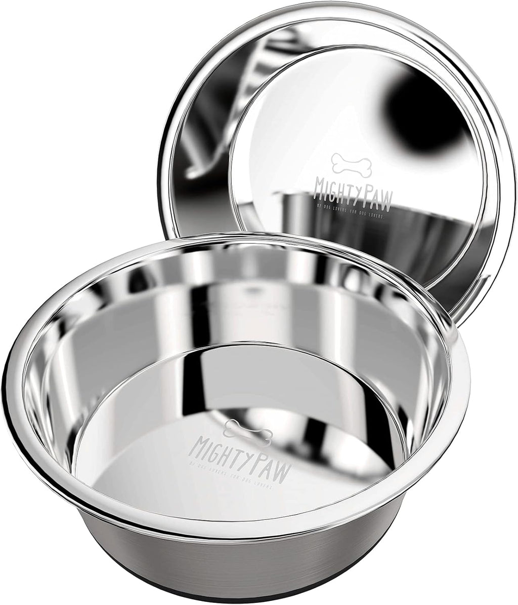Premium Non-Slip Stainless Steel Dog Bowls Set - Dishwasher Safe & No Spill Design for All Breeds - Perfect for Food and Water - 5.5" Small Size