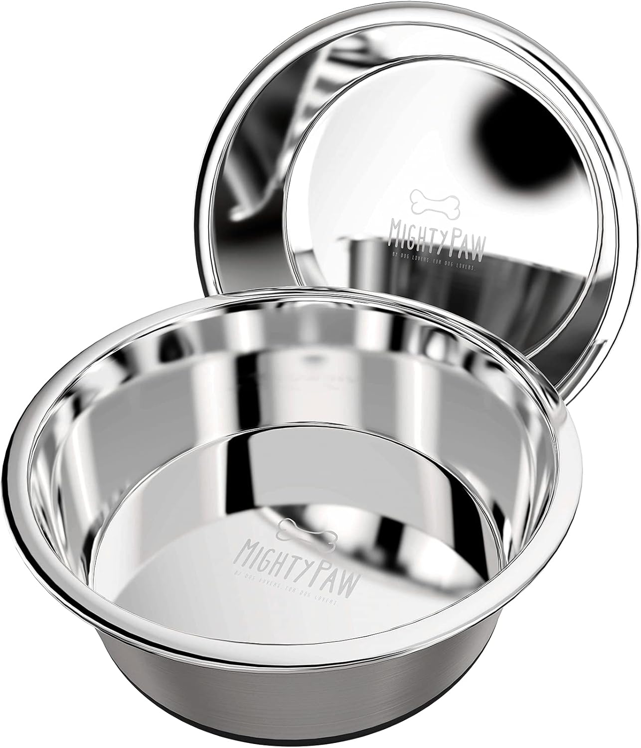 Premium Non-Slip Stainless Steel Dog Bowls Set - Dishwasher Safe & No Spill Design for All Breeds - Perfect for Food and Water - 5.5" Small Size