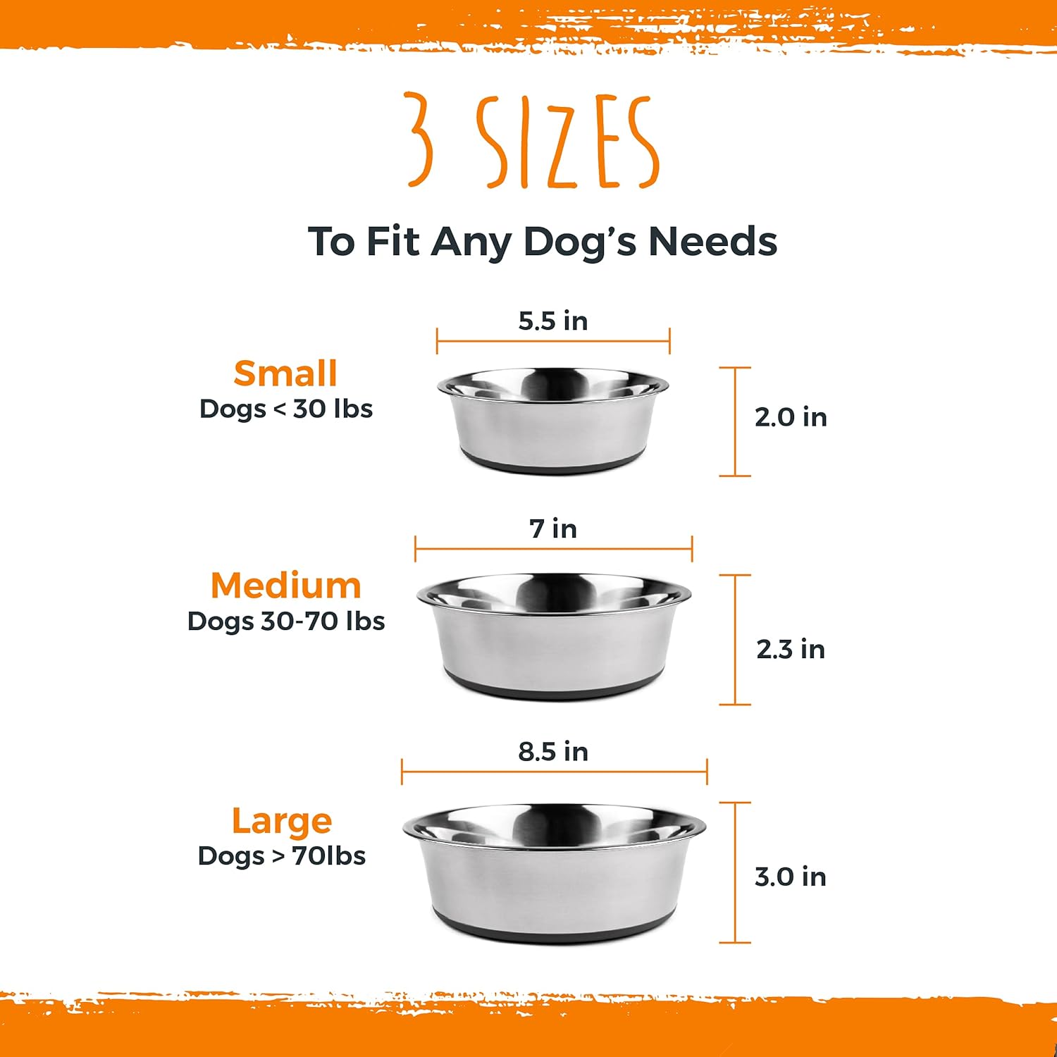 Premium Non-Slip Stainless Steel Dog Bowls Set - Dishwasher Safe & No Spill Design for All Breeds - Perfect for Food and Water - 5.5" Small Size
