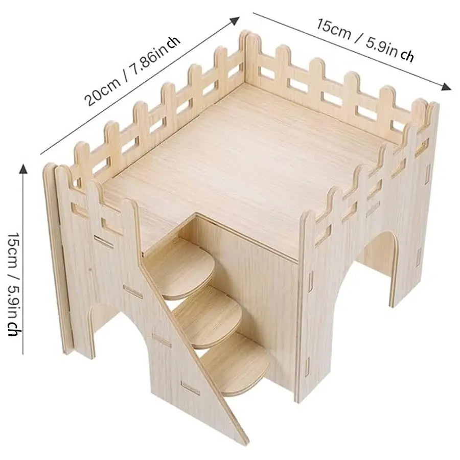 Delightful Wooden Hamster Toy House Swing and Teeter-Totter Set - Perfect for Dwarf Hamsters, Sandhamsters, and Mice!