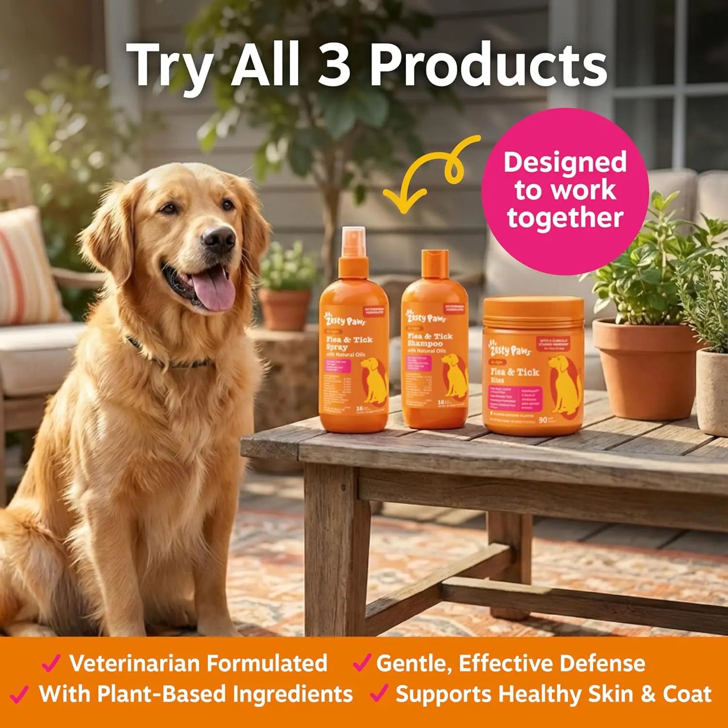 Transform Bath Time into Bliss with Zesty Paws Natural Flea and Tick Removal Shampoo for Dogs - 16 Fl Oz of Soothing Cedarwood and Peppermint Formula for Healthy Skin and Coat