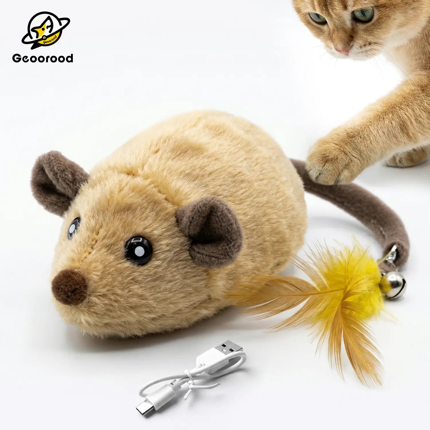 Geoorood USB Rechargeable Interactive Cat Toy - Automatic Mouse with Random Movements for Endless Indoor Fun!