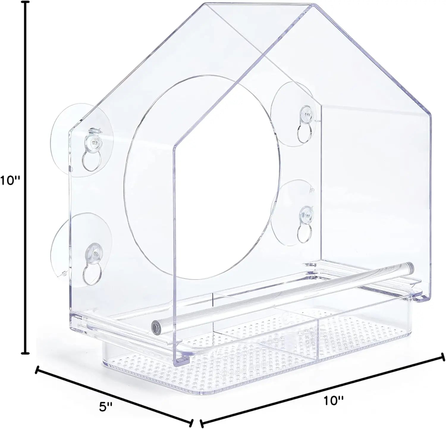 Window Bird Feeder Clear Acrylic with 4 Strong Suction Cups, Removable Sliding Tray, Easy to Clean, Weatherproof Outdoor Bird Feeder for Close up Bird Watching, Great Gift for Bird Lovers, Moms, Seniors and Nature Fans | Nature Anywhere