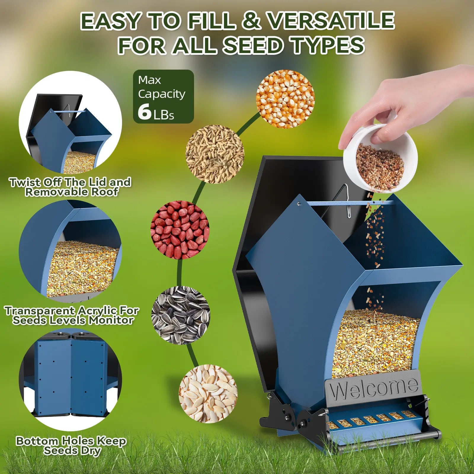 Wildpark Squirrel Proof Bird Feeder – Durable, Vibrant Orange, Perfect for Cardinals & Chickadees – Ideal Gift for Bird Lovers, Moms & Grandmas
