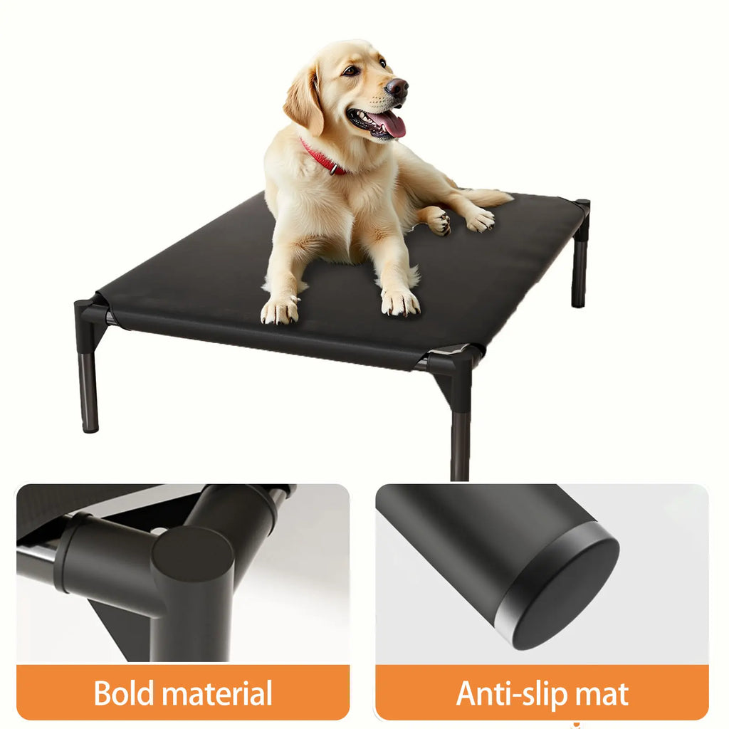 Elevate Your Dog's Comfort: Premium Portable Elevated Bed for Medium & Large Dogs - Breathable Mesh Hammock for Ultimate Summer Relaxation!