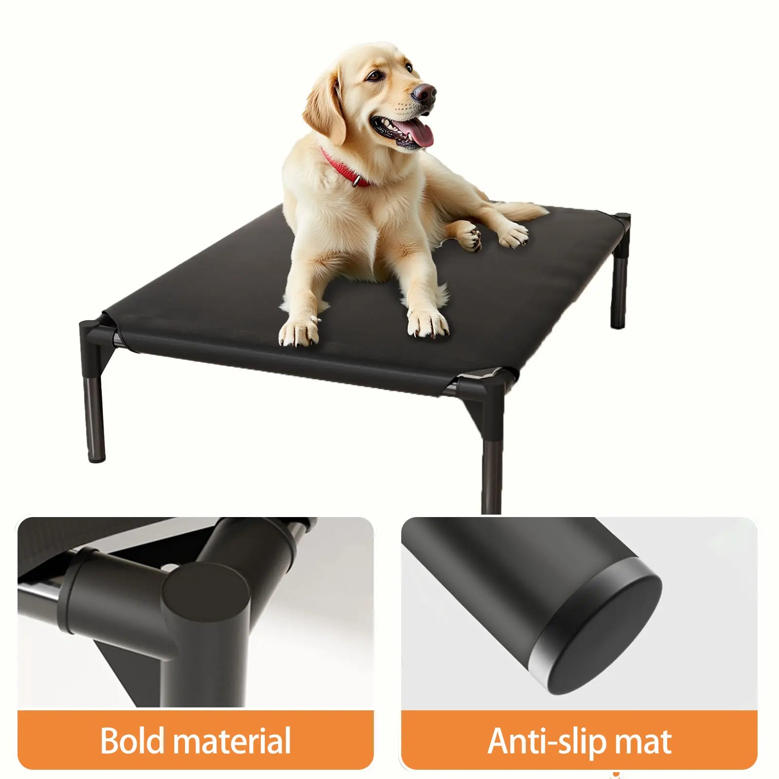 Elevate Your Dog's Comfort: Premium Portable Elevated Bed for Medium & Large Dogs - Breathable Mesh Hammock for Ultimate Summer Relaxation!