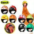 8-Piece Rainproof Chicken Hats - Stylish and Functional Protective Gear for Chickens and Parrots