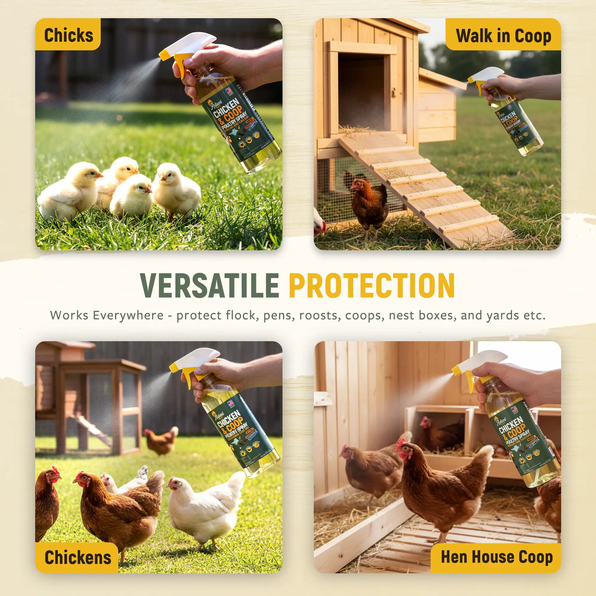 Reliant Pet Chicken & Coop Poultry Spray for Mites, Lice, Ticks, Fleas, and Flies - Safe for Chickens with No Egg Removal Required - Special Mother's Day and Father's Day Promotion