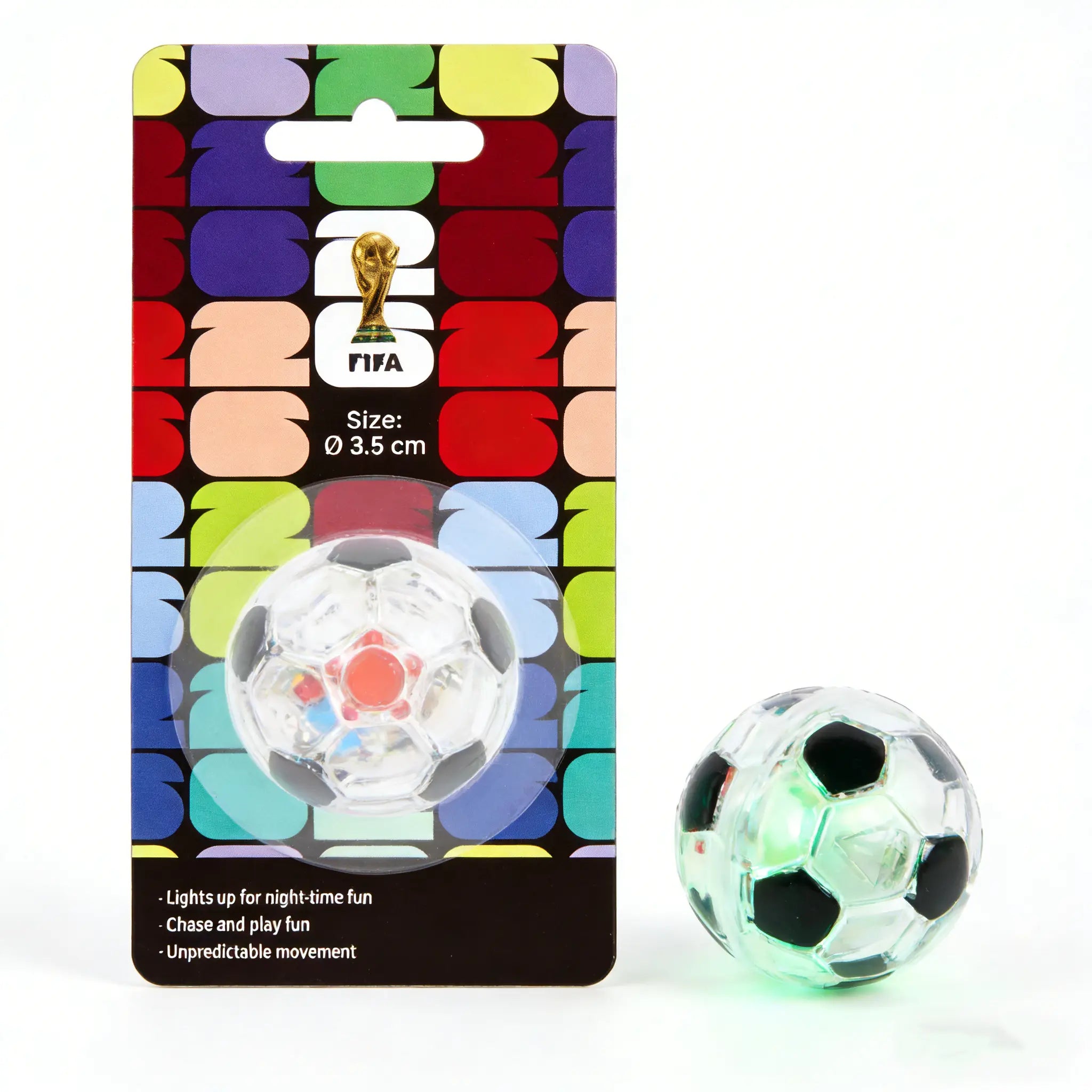 FIFA World Cup Official Licensed Pet Toys Interactive Cat Chase Toy Indoor Flash Moving Ball Random Rolling Light up Soccer Ball