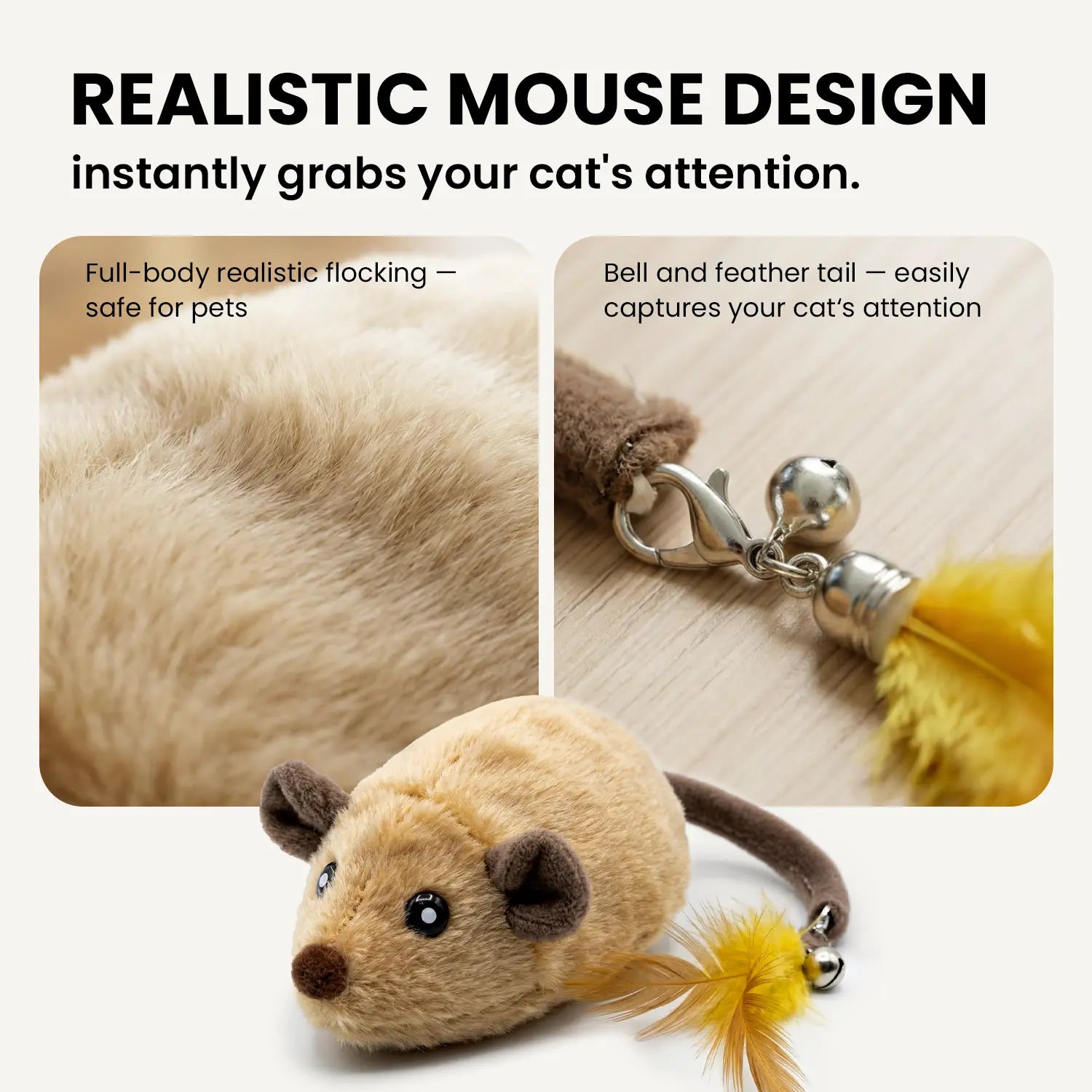 Geoorood USB Rechargeable Interactive Cat Toy - Automatic Mouse with Random Movements for Endless Indoor Fun!