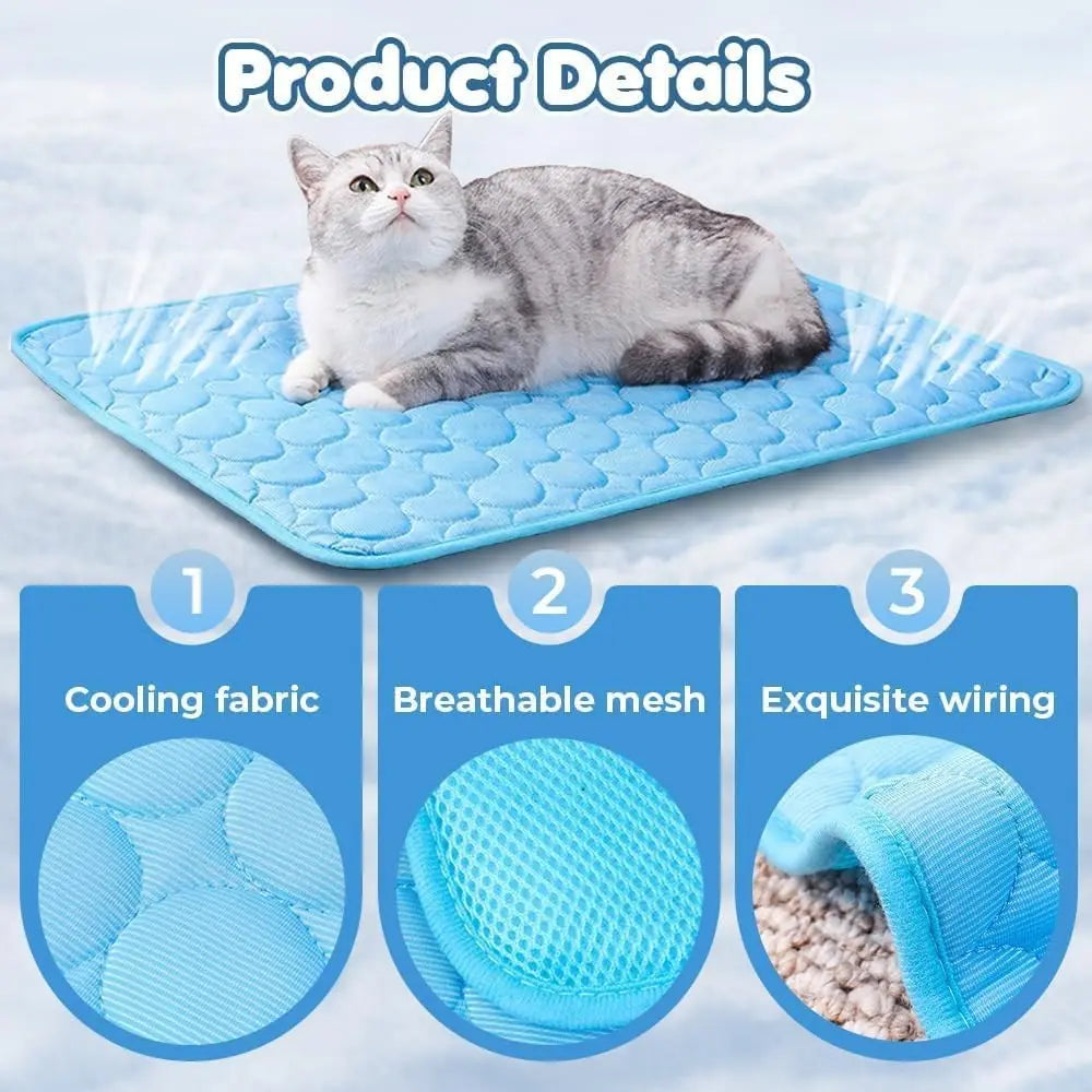 Ultimate Dog Cooling Mat - Refreshing Ice Silk Pad for Small & Medium Dogs, Waterproof & Non-Slip, Perfect for Summer Indoor & Outdoor Use!