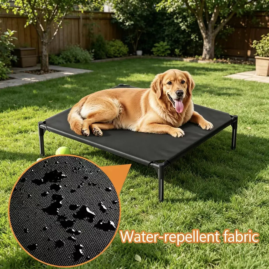 Elevate Your Dog's Comfort: Premium Portable Elevated Bed for Medium & Large Dogs - Breathable Mesh Hammock for Ultimate Summer Relaxation!