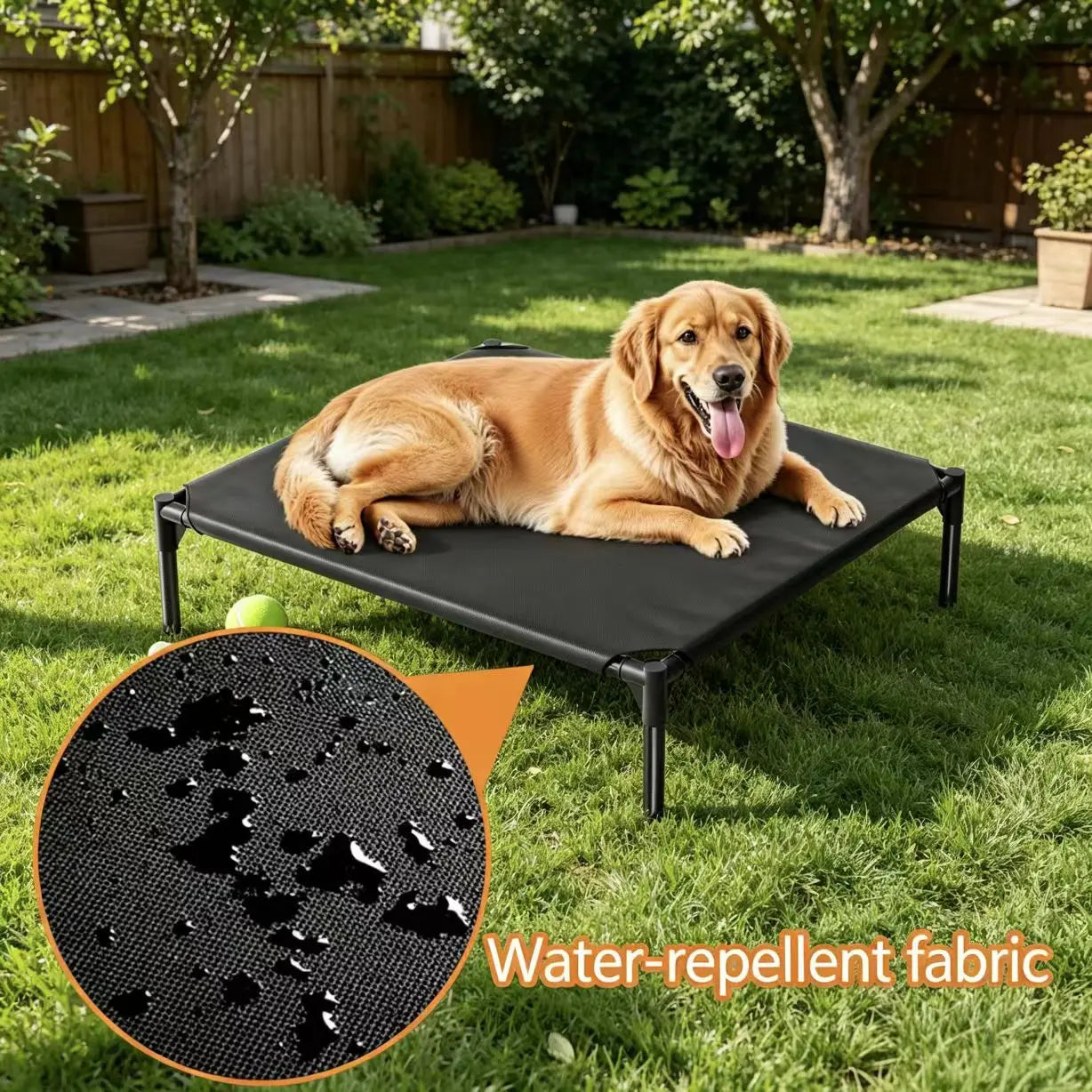 Elevate Your Dog's Comfort: Premium Portable Elevated Bed for Medium & Large Dogs - Breathable Mesh Hammock for Ultimate Summer Relaxation!
